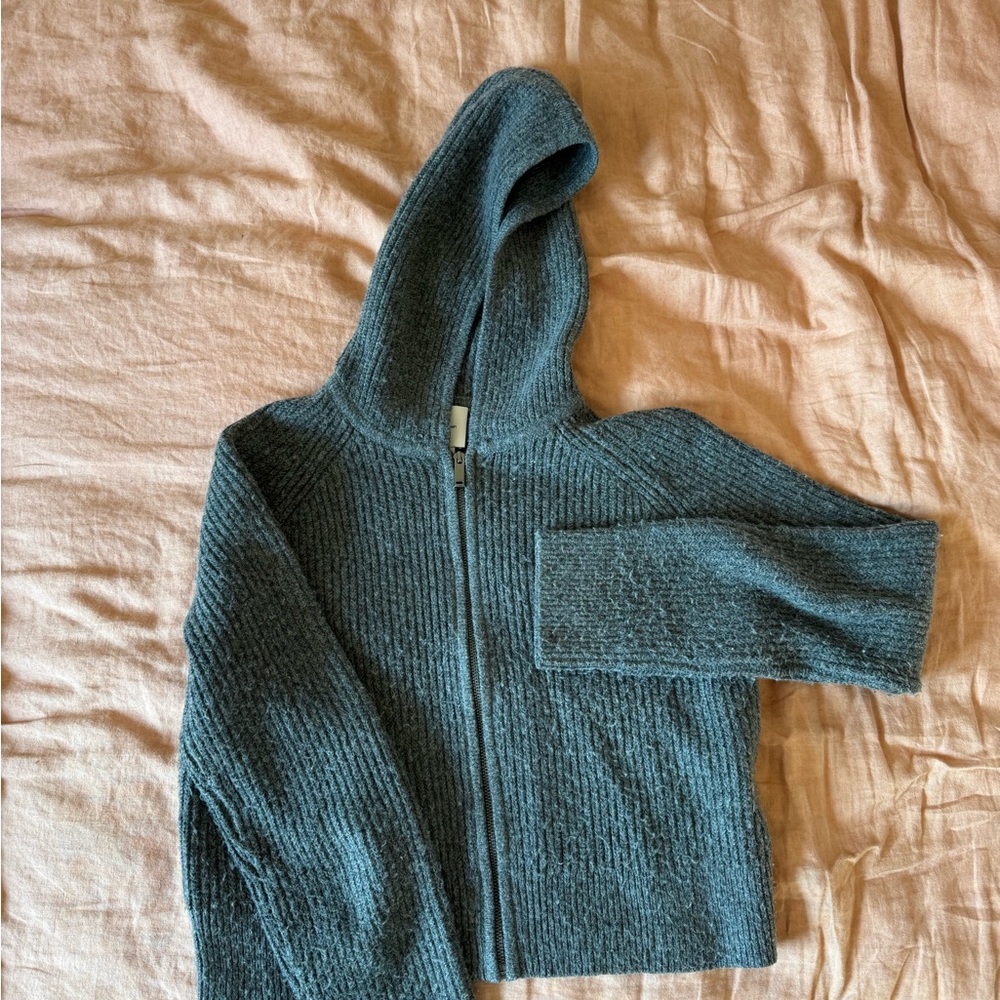 Calvin Klein Grey Zip up Hooded Cardigan Sweater